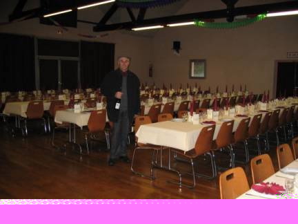 Guy Chaumont in the empty banquet hall
